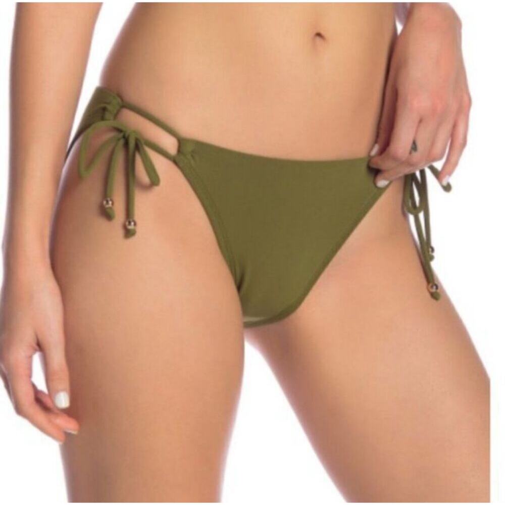 Robin Piccone Luca Swim Bottom SZ Medium NEW Sidetie Bikini Swim Moss Green NWOT